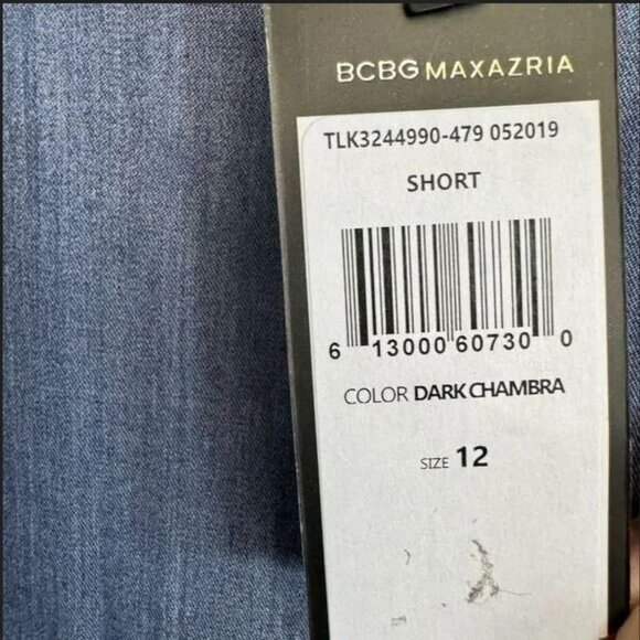 NWT BCBG Maxazria Woven Tiered Front Slit Mini Skirt Dark Chambray Blue - Picture 10 of 16